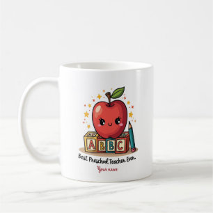 Editierbares Niedlich Teacher Apple Design Kaffeetasse
