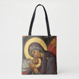 Editierbares orthodoxes Icon, Theotokos und Christ