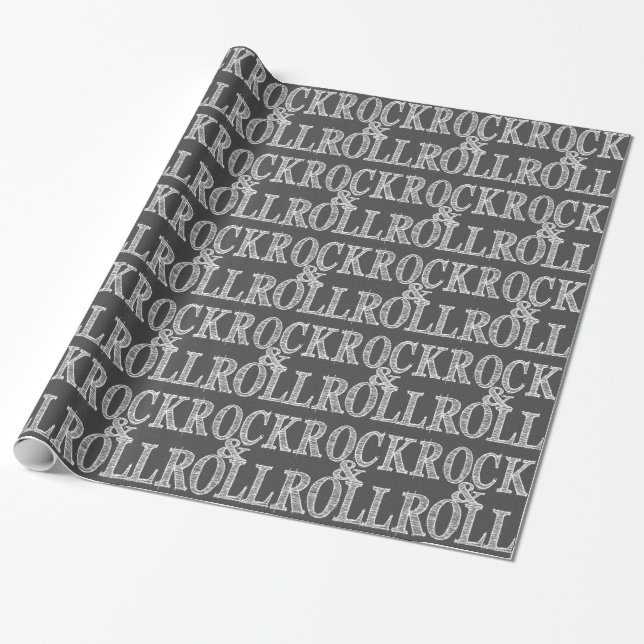 Editierbares Rock & Roll Leder Geschenkpapier (Ungerollt)