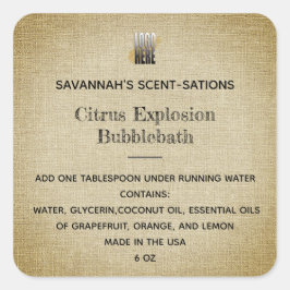 Editierbares Rustikales Logo-Wellness-Center-Selbs Quadratischer Aufkleber