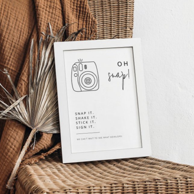 Editierbares Schwarz-Weiß-Hochzeitskamera-Zeichen Poster (Von Creator hochgeladen)