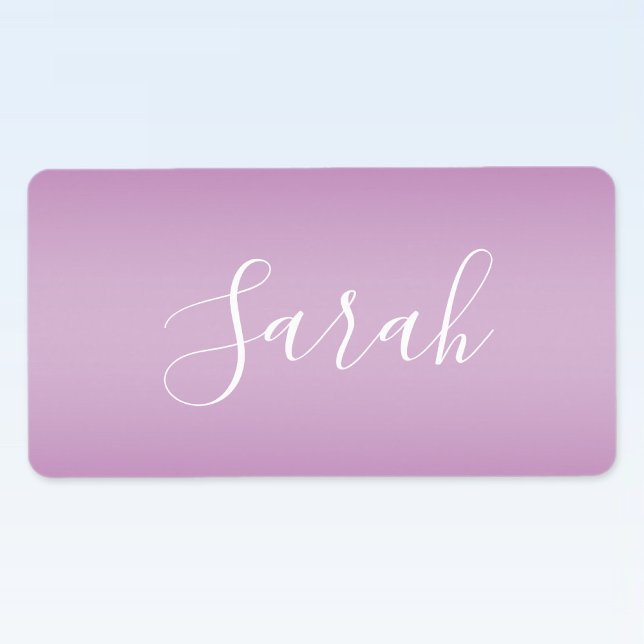 Editierbares Soft Mauve Ombre & White Text Script Adressaufkleber (Von Creator hochgeladen)