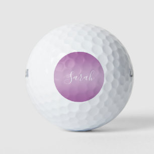 Editierbares Soft Mauve Ombre & White Text Script Golfball