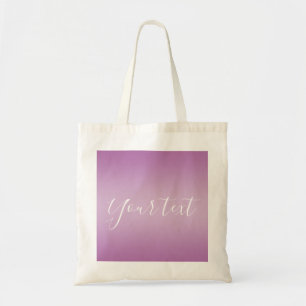 Editierbares Soft Mauve Ombre & White Text Script Tragetasche