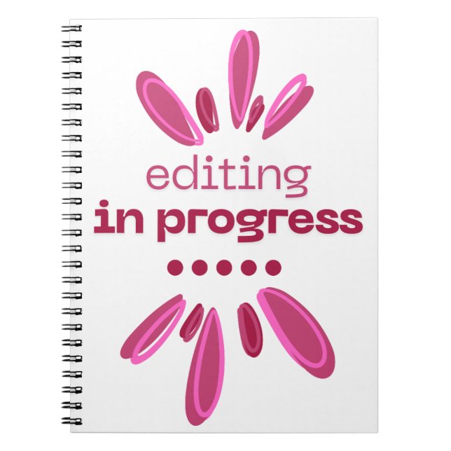 Editing in Progress-Notebook für Autoren/Autoren Notizblock (Vorderseite)