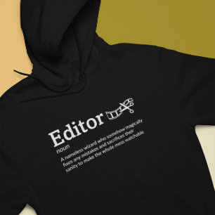 Editor Definition Dunkler Modus - Film/Video Edito Hoodie