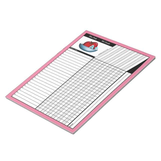 Editor für Apple A+ Pink-Lehrer Notizblock (angewinkelt)