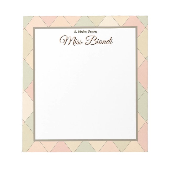 Editor für benutzerdefinierte Lehrer - Hinweis von Notizblock (Vorderseite)