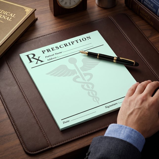 Editor für benutzerdefinierte Verschreibung - Bear Notizblock (Custom Prescription RX Pad Editable Doctor Caduceus)