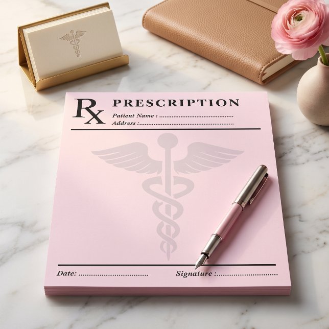 Editor für benutzerdefinierte Verschreibung - Bear Notizblock (Custom Prescription RX Pad Editable Doctor Caduceus)
