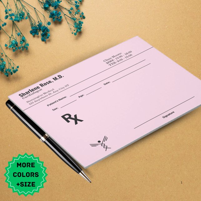 Editor für Minimalistische benutzerdefinierte Pres Notizblock (Minimalist Custom Prescription Notepad – Editable RX Pad)