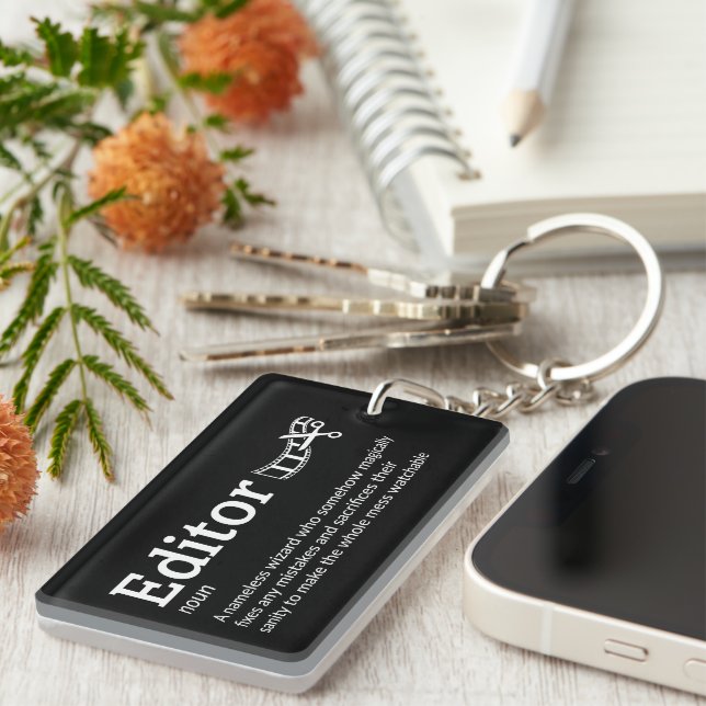 Editordefinition - Funny Post Production Schlüsselanhänger (Vorderseite rechts)