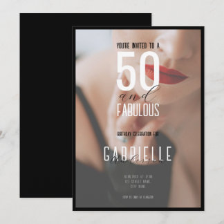 Editorial 50 und Fabelhaft Vollfoto-Geburtstag Einladung