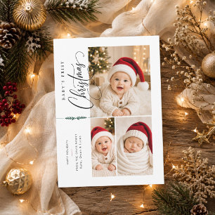 Editorial Baby erstes Weihnachten Drei Fotos 
