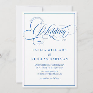 Editorial Blau Weiße Hochzeit Alles in Einem Einladung