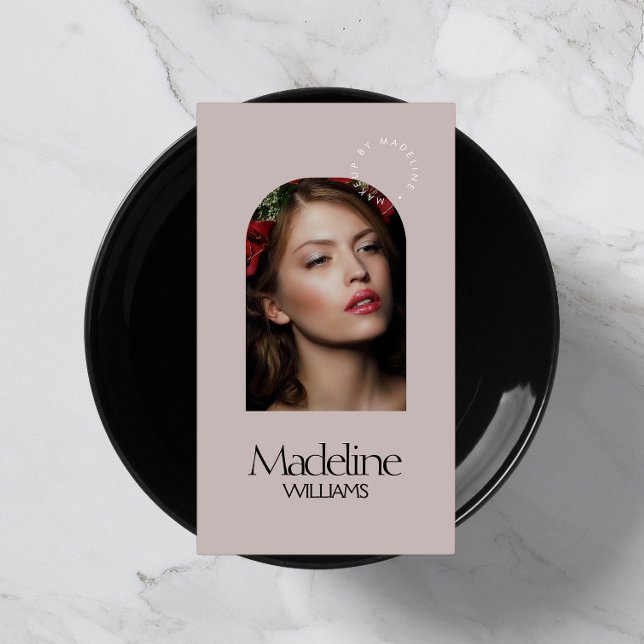 Editorial Chic Beauty Salon Makeup Artist Mauve Visitenkarte (Von Creator hochgeladen)