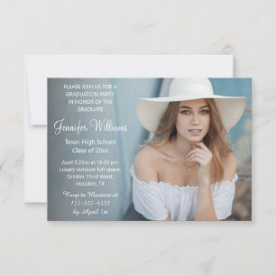 Editorial Chic Schrift verblasstes Foto Abschluss Einladung