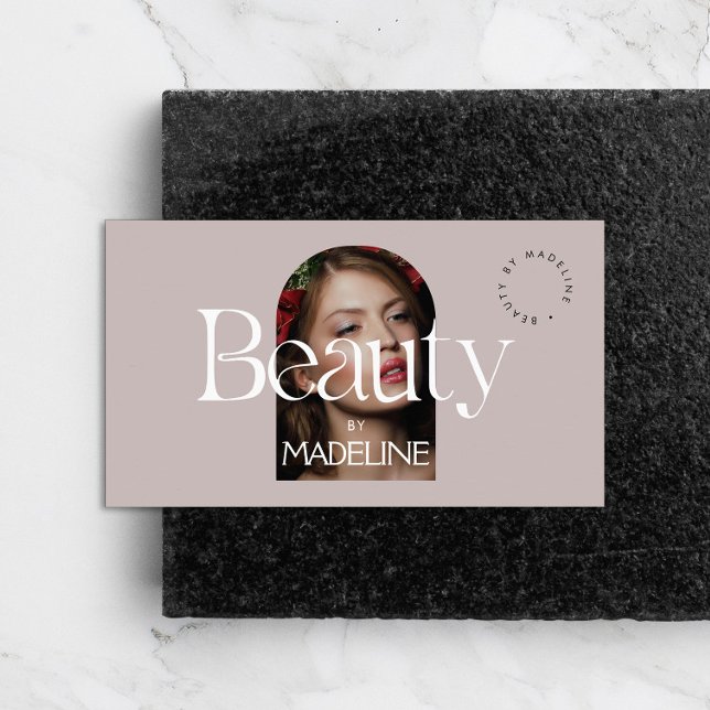 Editorial Chic Text Beauty Blush Mauve Visitenkarte (Von Creator hochgeladen)