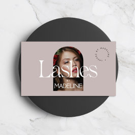 Editorial Chic Text Lashes Blush Mauve Visitenkarte