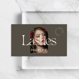 Editorial Chic Text Lashes Ivory/Brown Visitenkarte