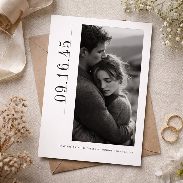 Editorial Hochformat Datum Schwarz Weiß Save-the-D Save The Date (Von Creator hochgeladen)