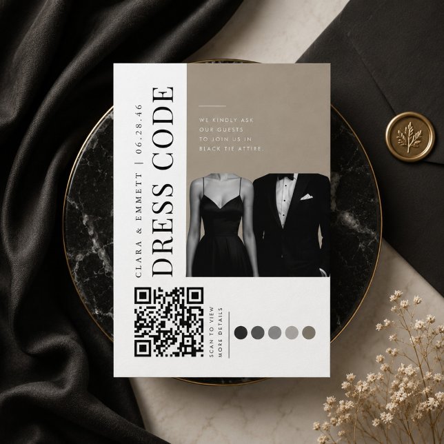 Editorial Hochzeitskleidungscode QR Begleitkarte (Von Creator hochgeladen)