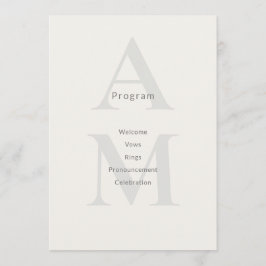 Editorial Initial Minimale Hochzeitsprogrammkarte Programm