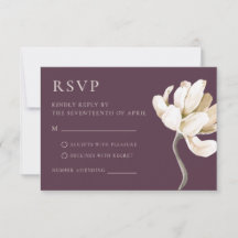 Editorial Moody Plum Floral Hochzeit-Antwortkarte