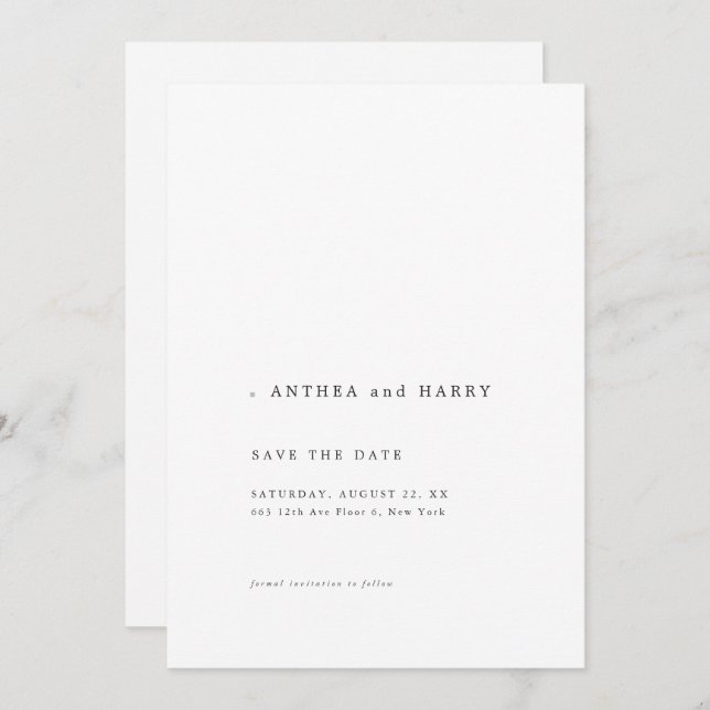 Editorial Photo Modern Serif Wedding Save the Date (Vorne/Hinten)