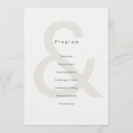 Editorial Typography Wedding Program Programm