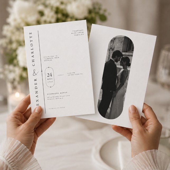 Editoriale Capsule-Portrait-Hochzeit Einladung (Von Creator hochgeladen)