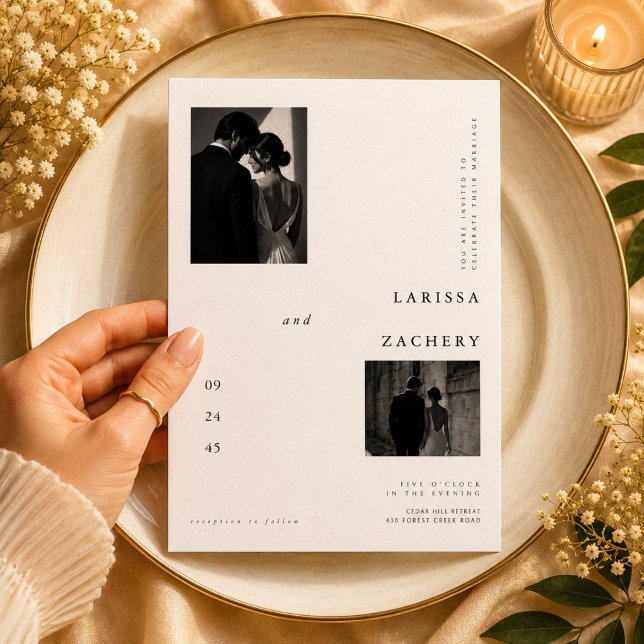 Editoriales Monogramm-Foto-Hochzeit Einladung (Von Creator hochgeladen)