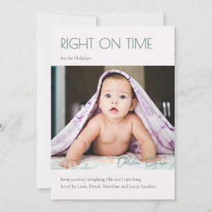 Editorische Baby-Foto-Weihnachtskarte zum ersten W Feiertagskarte