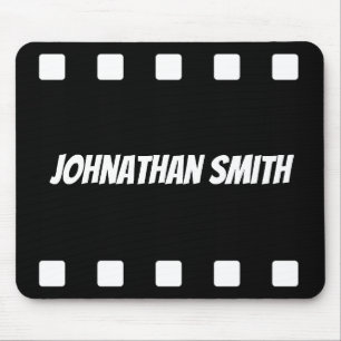 Editors Film Strip Black and White Mousepad