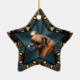 Edle Boxer-Hundestern-Verzierung Keramikornament