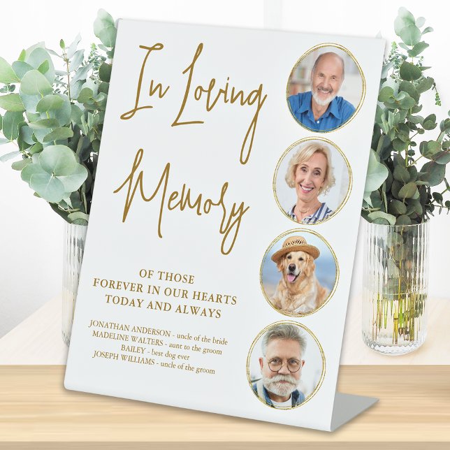 Edle Gold Love Memory Foto Hochzeitsfeier Sockelschild (Von Creator hochgeladen)