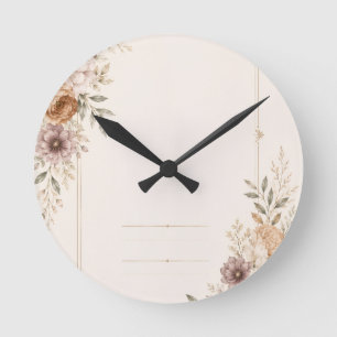 Edle Hochzeits-Einladungskarte mit romantischer Ma Runde Wanduhr