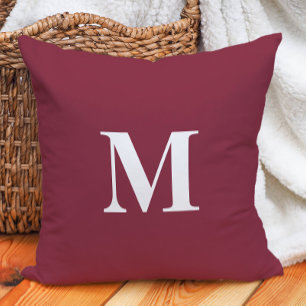 Edle lila weiße Monogramm-Initiale Kissen