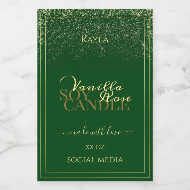 Edle Produktverpackungsetiketten Dunkelgrün und Go Lebensmitteletikett (Einzelnes Label)