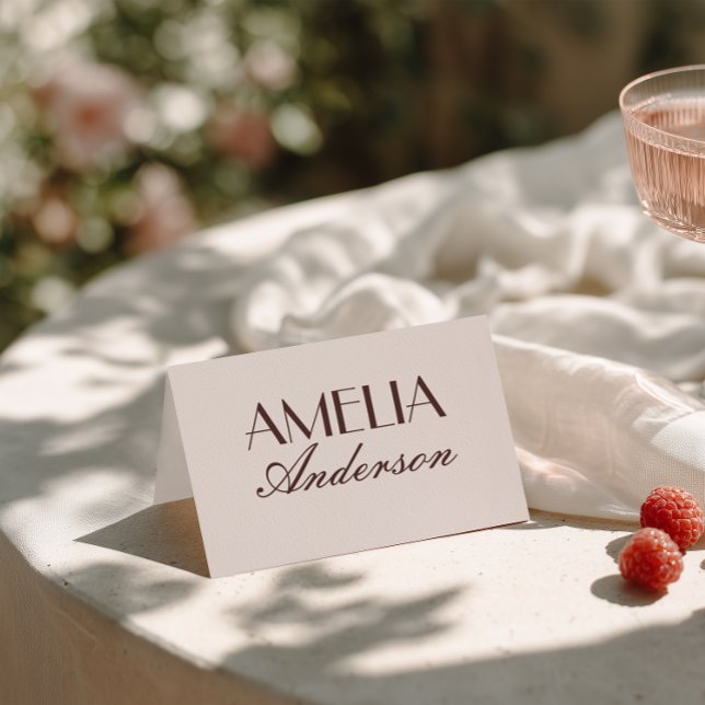 Edle Schokoladenbraune stilvolle Tischkarten für d Tischnummer (Von Creator hochgeladen)