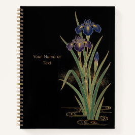 Edle Shoubu: Der Maki-e-Stil Iris und Gold Notizbuch