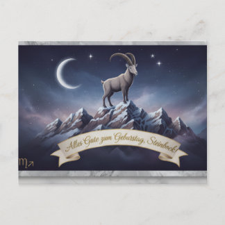 Edle Sternzeichen-Postkarte Steinbock – Alles Gute Postkarte