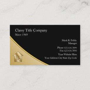 Edle Visitenkarten der Title Company Visitenkarte