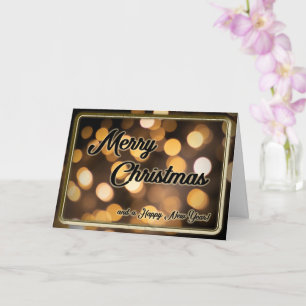 Edle Weihnachten mit funkelnden Lichtern! Karte