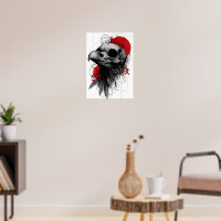 Edler Krähenschädel Gothic Grunge Street Art Poste
