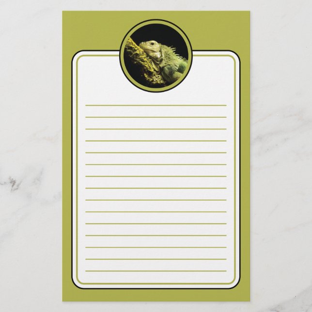 Edler Leguan gezeichnetes Briefpapier (Vorderseite)