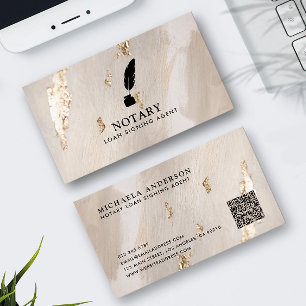 Edler Notar-Terminvermittler-QR-Code Goldfolie Visitenkarte