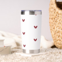 Edler Tumbler aus Edelstahl mit rotem Herz Muster