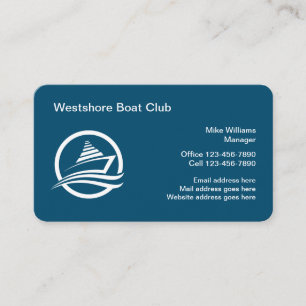 Edles Bootsclub-Logo-Design Geschäftskarten Visitenkarte