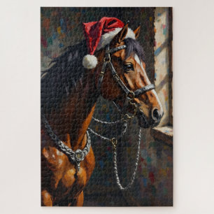 Edles Chiaroscuro-Weihnachtsstallhut für Pferde Puzzle
